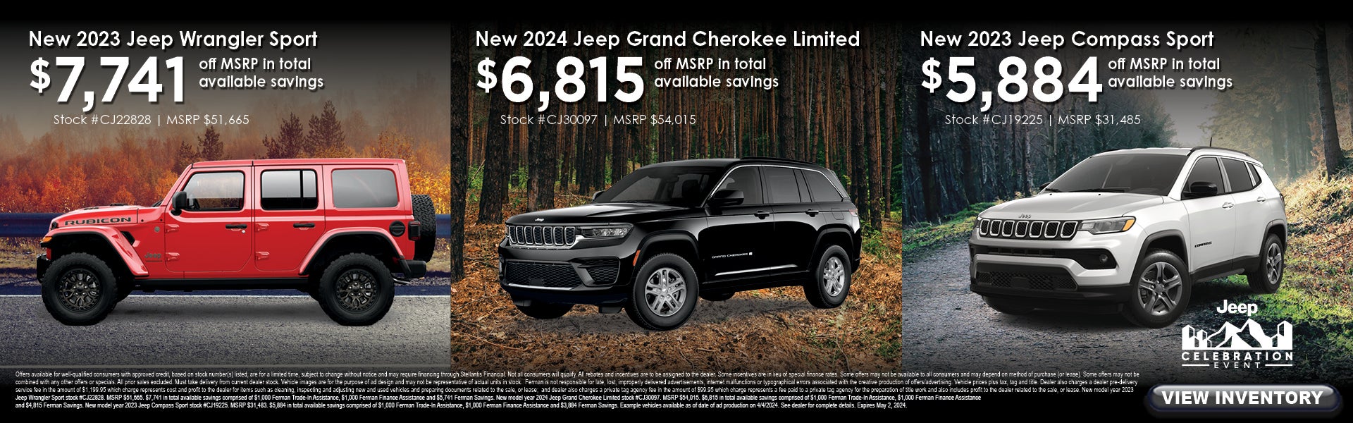 April Savings on New Jeep Wrangler, Grand Cherokee & Compass